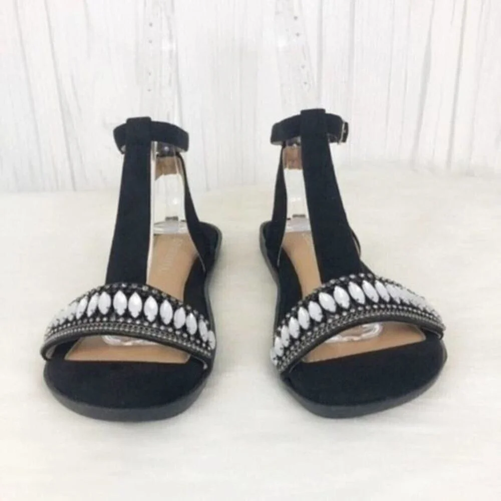 PATRIZIA Black T-Strap Sandals - Picture 3 of 8